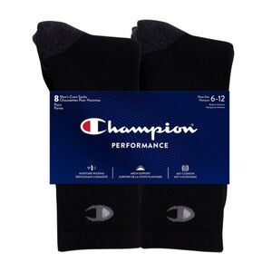 NWT 8 PAIRS Champion Performance Crew Socks New With Tags (Men’s 6–12)